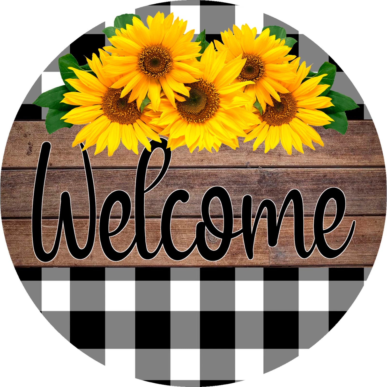 Welcome Sunflower Farmhouse Wreath Sign