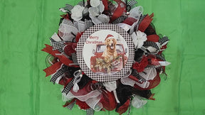 Christmas Dog Wreath, Farmhouse Christmas, Red Truck, Front Door, Dog Lover Christmas Decor