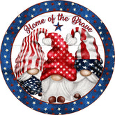 Home of the Brave Patriotic Gnome Wreath Sign
