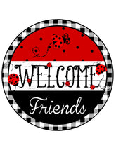 Welcome Friends Ladybug Wreath Sign