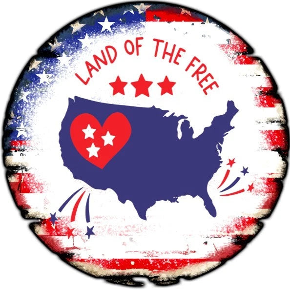 Land of the Free Patriotic USA Wreath Sign