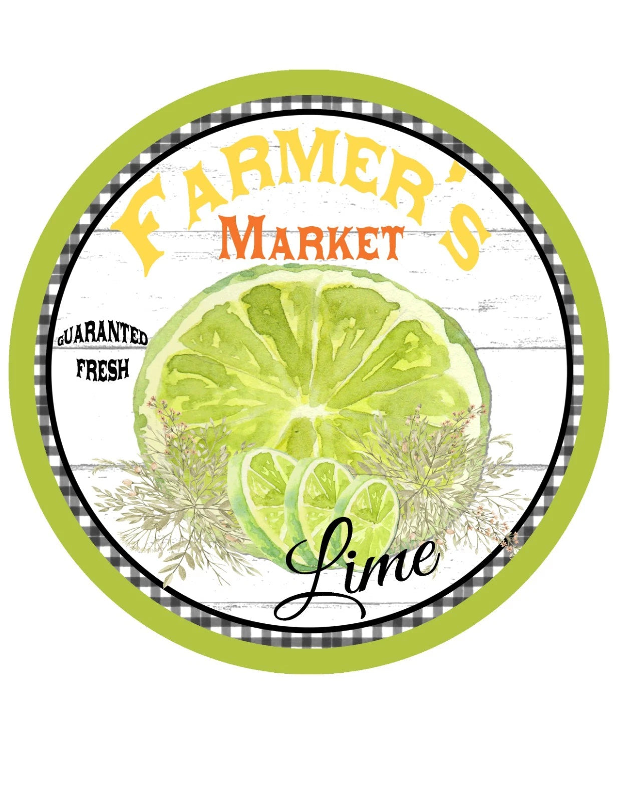 Farmers Market Lime Wreath Sign