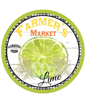 Farmers Market Lime Wreath Sign