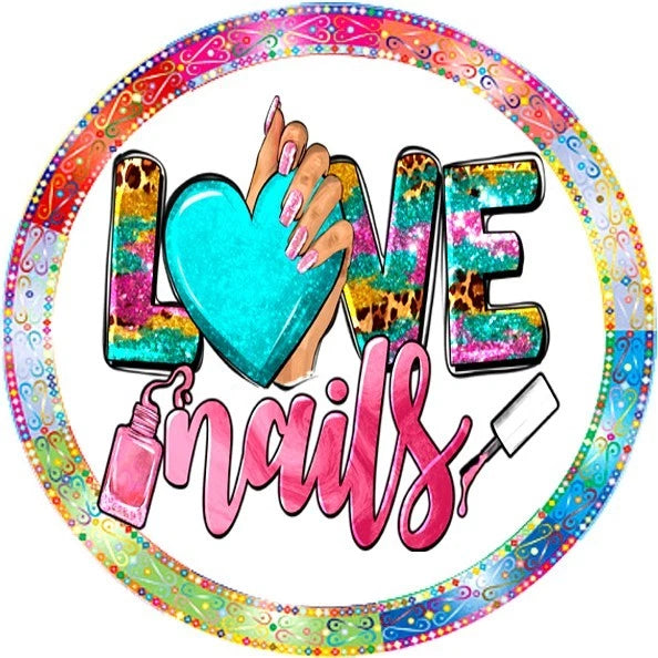 Love Nails Beauty Salon Wreath Sign