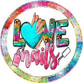 Love Nails Beauty Salon Wreath Sign
