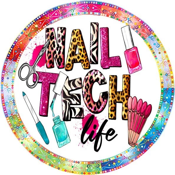 Nail Tech Life Beauty Salon Wreath Sign
