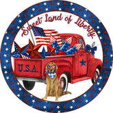 Sweet Land of Liberty Patriotic Wreath Sign