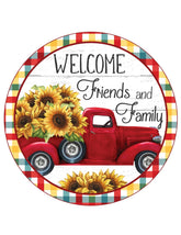 Welcome Friends and Family Wreath Sign
