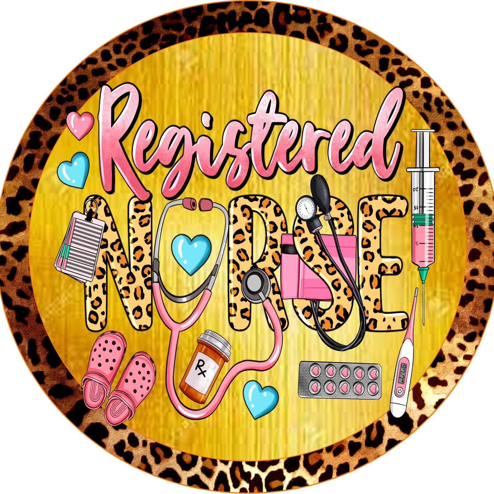 Registered Nurse RN Wreath Sign