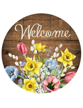 Welcome Spring Floral Wreath Sign