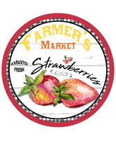 Farmers Market Strawberries Wreath Sign