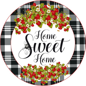 Home Sweet Home Strawberry Wreath Sign