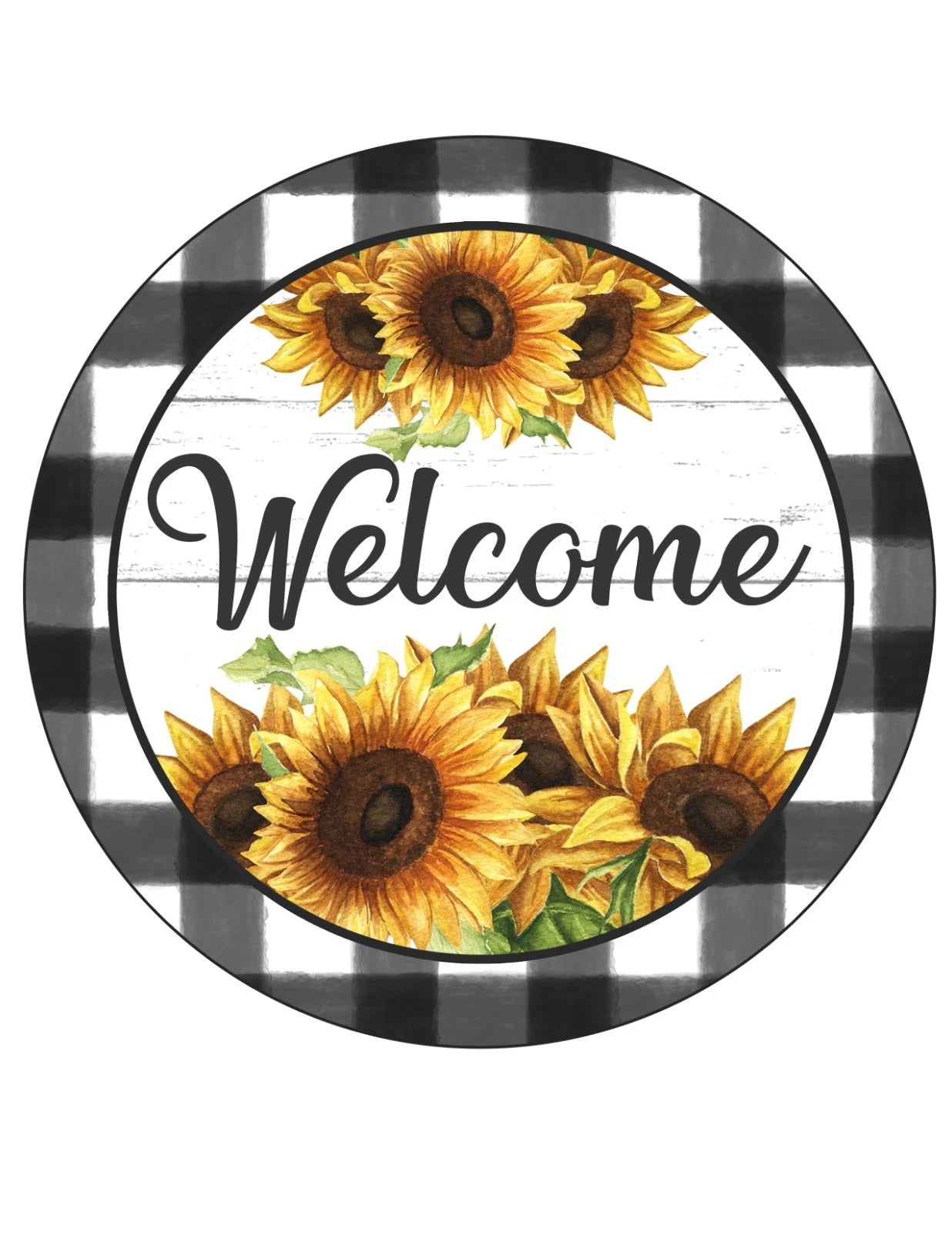 Welcome Sunflower Farmhouse Wreath Sign
