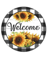 Welcome Sunflower Farmhouse Wreath Sign
