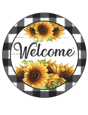 Welcome Sunflower Farmhouse Wreath Sign