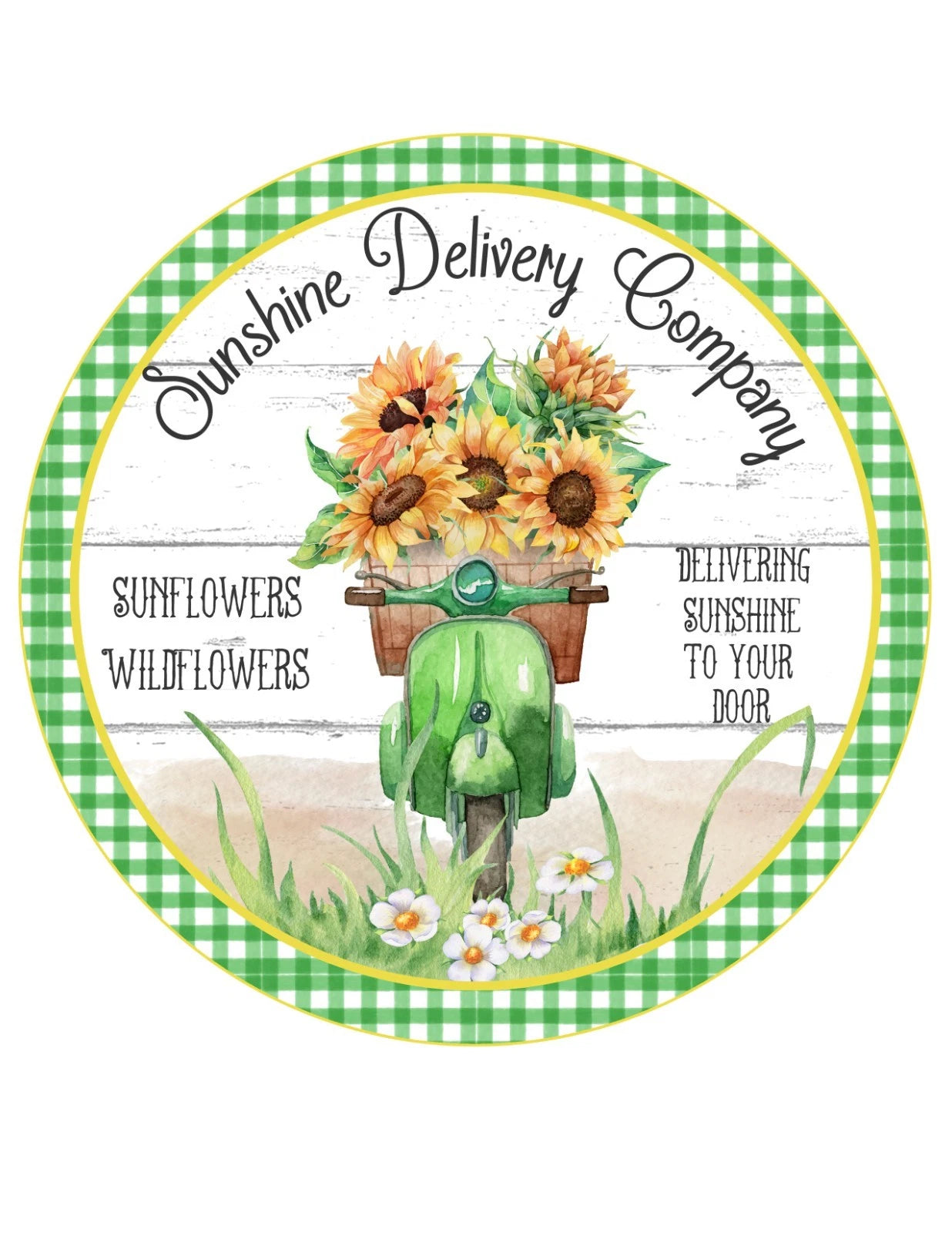 Sunshine Delivery Company Sunflower Wreath Sign