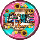 Teacher Vibes Sunflower Serape Leopard Wreath Sign