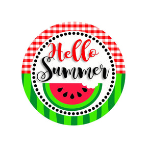 Hello Summer Watermelon Wreath Sign