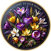 Welcome to Our Home Spring Floral Wreath Sign