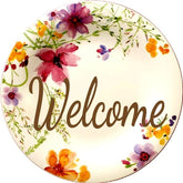 Welcome Watercolor Floral Wreath Sign