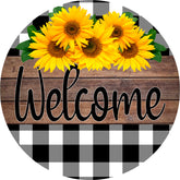 Welcome Sunflower Farmhouse Wreath Sign
