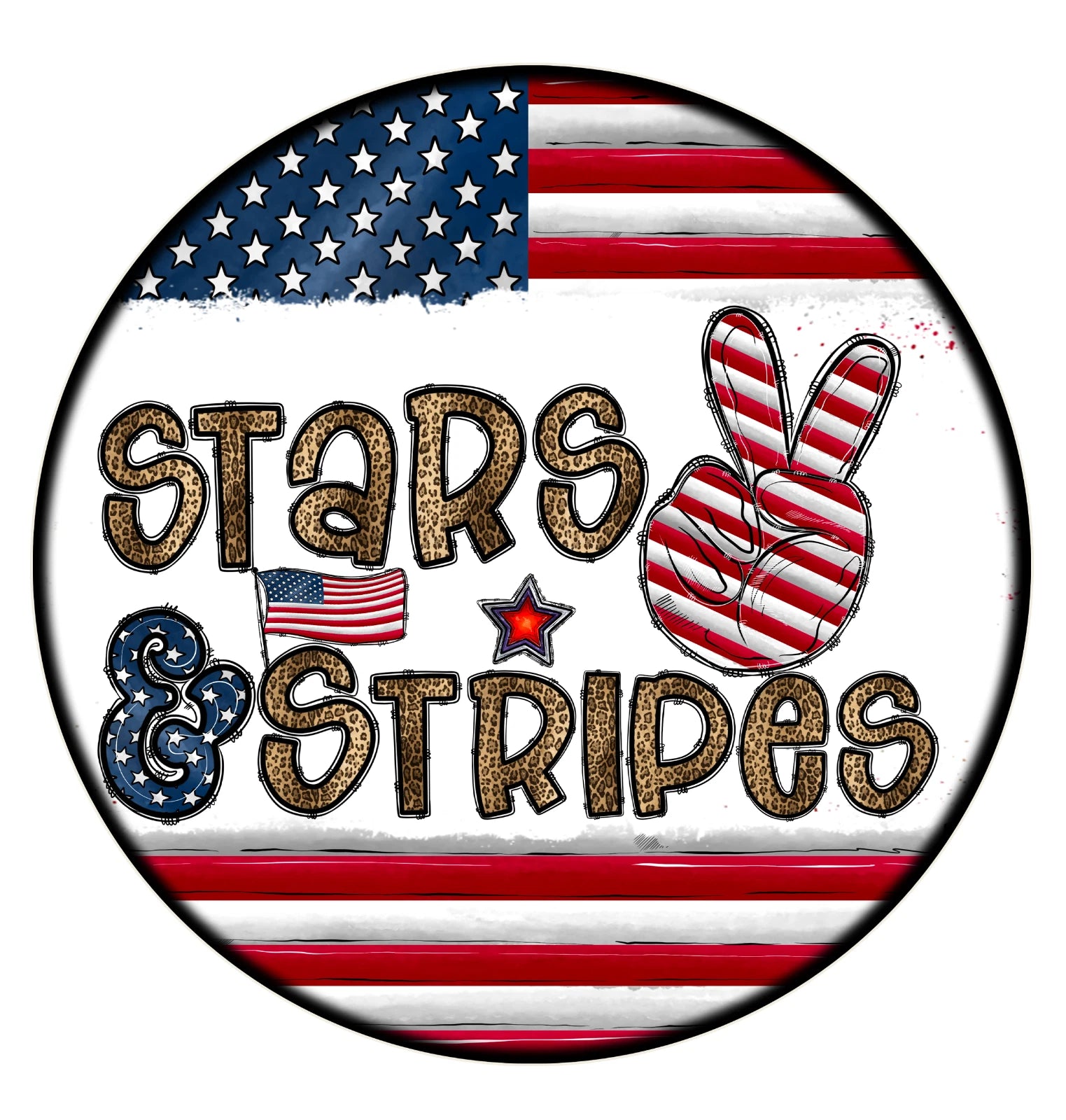 Stars & Stripes Patriotic Wreath Sign