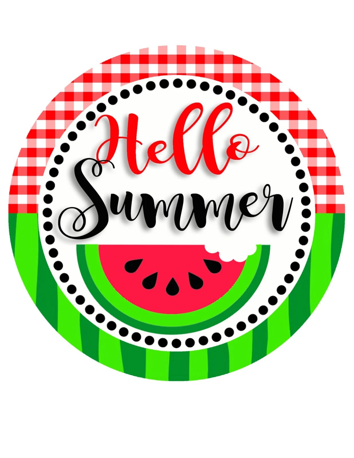 Hello Summer Watermelon Wreath Sign