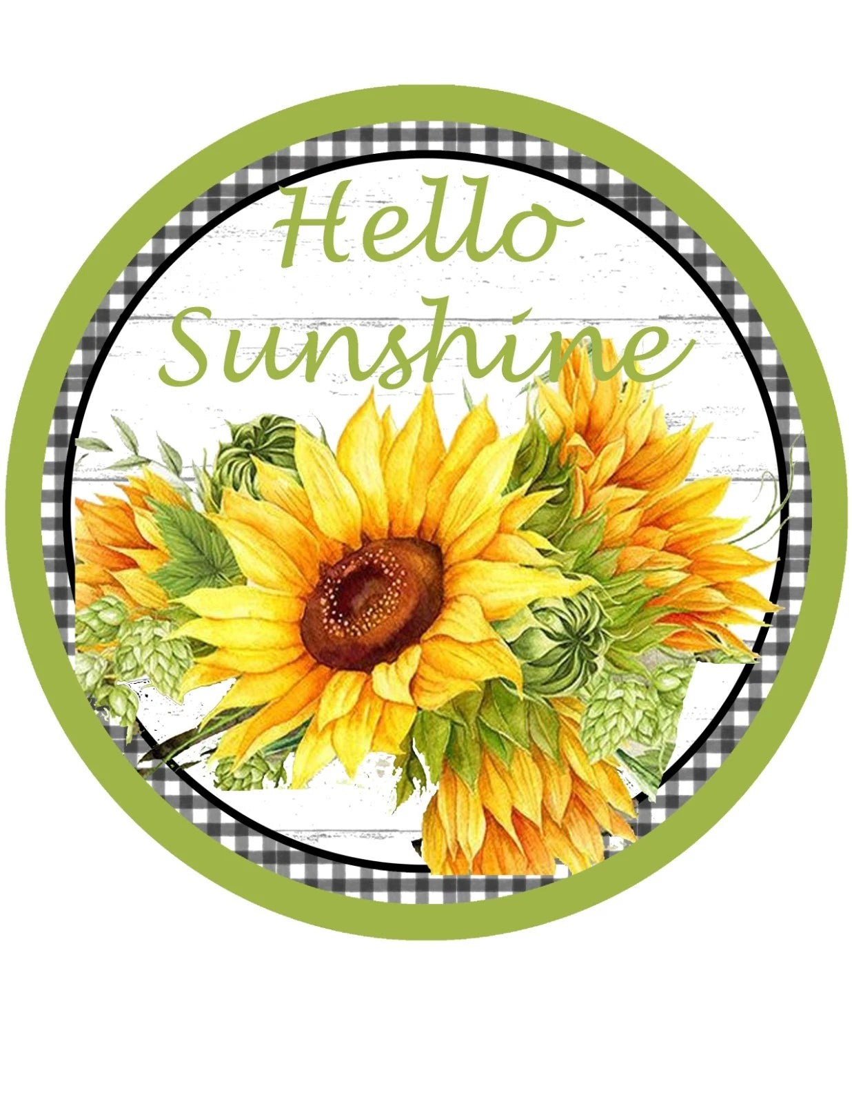 Hello Sunshine Sunflower Wreath Sign
