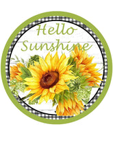 Hello Sunshine Sunflower Wreath Sign
