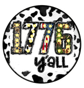1776 Patriotic Cow Leopard Wreath Sign