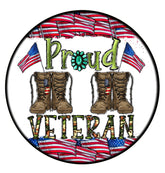 Proud Veteran Boots Wreath Sign