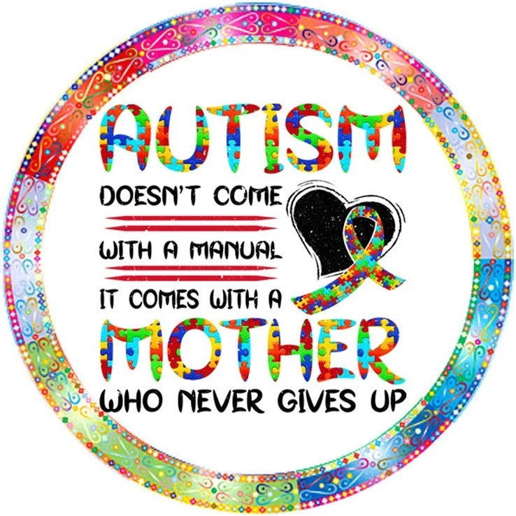 Autism Awareness Puzzle Mom Wreath Sign