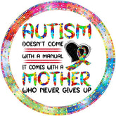 Autism Awareness Puzzle Mom Wreath Sign