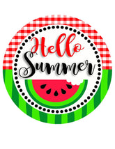 Hello Summer Watermelon Wreath Sign