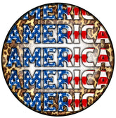 USA Leopard Patriotic Wreath Sign
