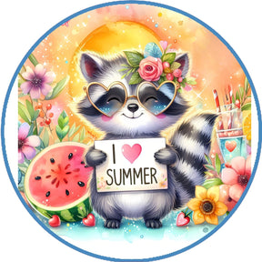 Summer Raccoon Sunglasses Wreath Sign