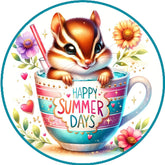 Summer Hamster Teacup Wreath Sign