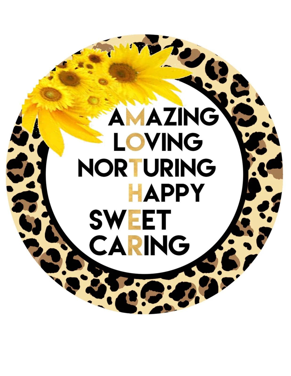 Sunflower Loving Caring Wreath Sign