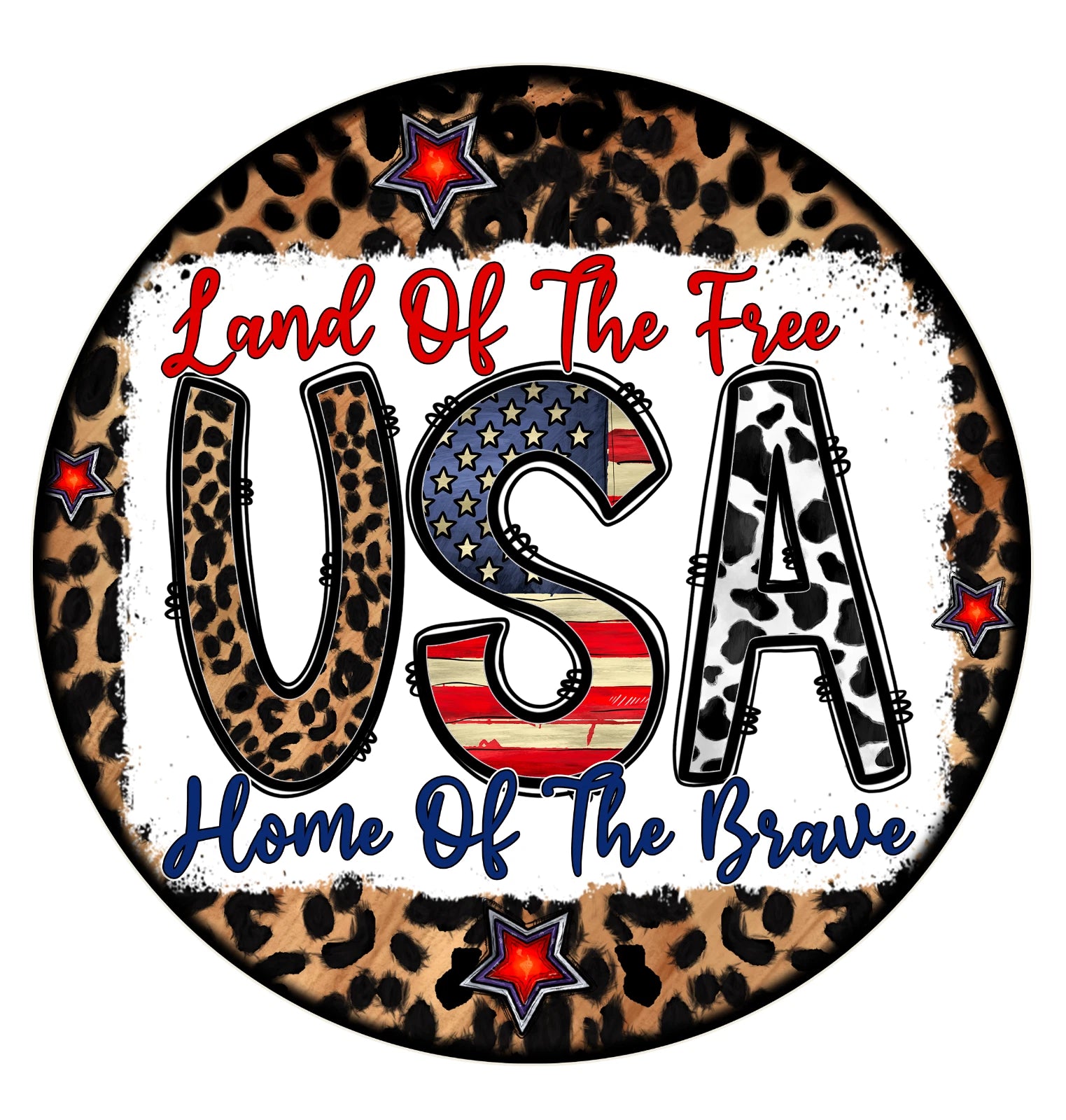 USA Land of the Free Wreath Sign