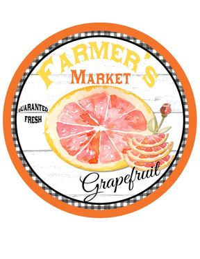 Farmers Market Grapefruit Wreath Sign