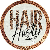Hair Hustler Leopard Wreath Sign