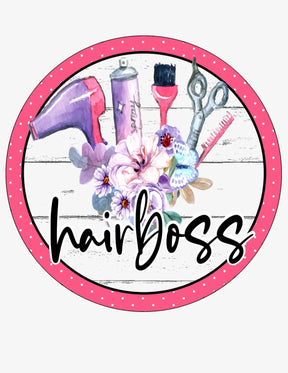 HairBoss Round Aluminum Wreath Sign