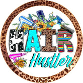 Hair Hustler Leopard Print Wreath Sign