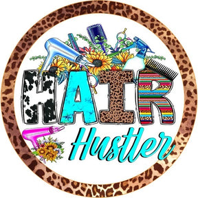 Hair Hustler Leopard Print Wreath Sign
