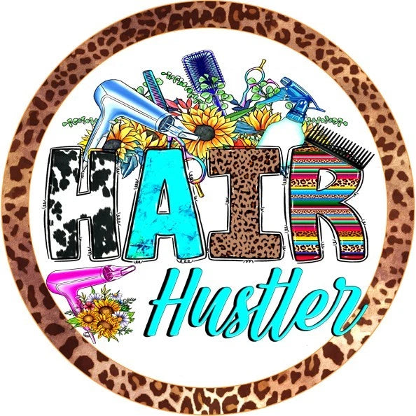 Hair Hustler Leopard Print Wreath Sign
