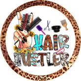 Hair Hustler Leopard Wreath Sign