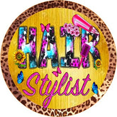Hair Stylist Leopard Print Wreath Sign